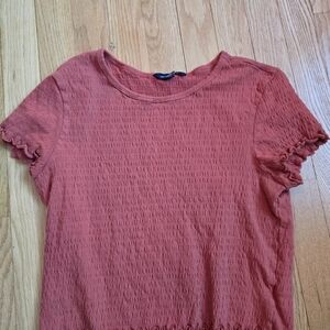 American Eagle Outfitters Textured Coral Tee